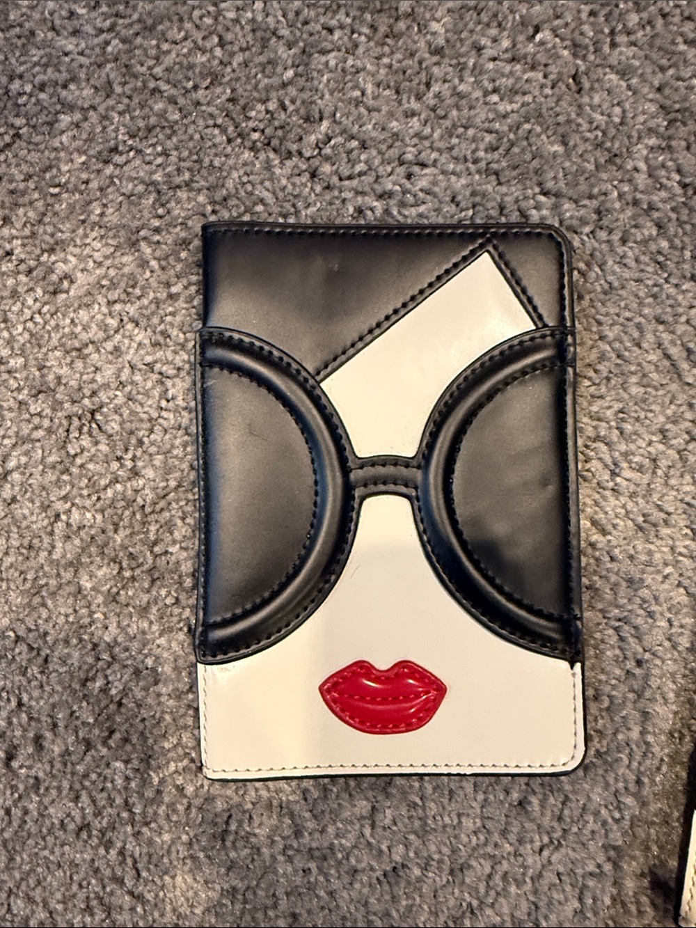 Novelty Sunglasses Face Passport Holder - Black, White & Red